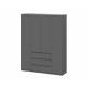 Шкаф четырехстворчатый Денвер Графит серый