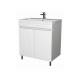Тумба Куба Риф 60 напольная 2 двери белый раковина Como 60