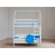 Двухъярусная кровать-домик белый 80х160 см