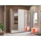 Шкаф-купе Прайм Широкий 3-х дверный два зеркала/ДСП Ясень Анкор Светлый