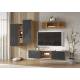Гостиная навесная Флэш Браш Графит, Дуб Крафт