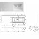 Тумба с раковиной справа Dallas Luxe 1400 навесная 1 длинный ящик