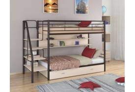 Двухъярусная кровать Толедо ПЯ коричневый дуб молочный
