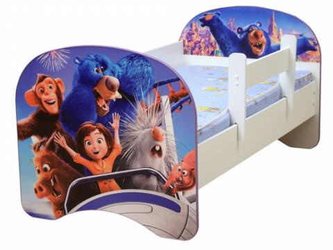 Кровать детская с фотопечатью без ящика Парк развлечений