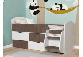 Кровать Малыш-7 белое дерево-анкор темный