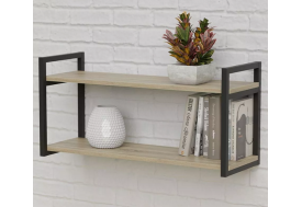 Полка металлическая ЛОФТ-1 Дуб сонома/черный матовый