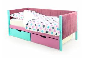 Кровать-тахта мягкая Svogen с ящиками мятный-лаванда