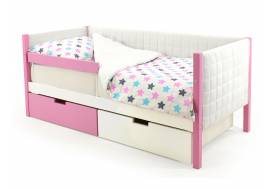 Кровать-тахта мягкая Svogen с ящиками и бортиком лаванда-белый