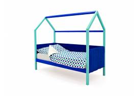 Кровать-домик мягкий Svogen мятно-синий