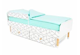 Кровать Stumpa Классика с бортиком и ящиками Ромбы