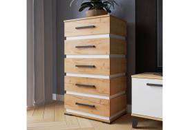 Комод КМ-1 дуб крафт золотой/белый