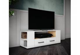 ТВ тумба ТВМ-1 белый/дуб крафт золотой