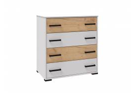 Комод Лючия белый/дуб крафт золотой