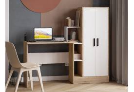 Стол компьютерный СКМ-1 дуб сонома/белый