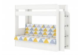 Кровать двухъярусная Карамель 75 бодега светлый-желтые треугольники