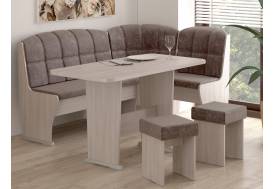 Угловая скамья Ника 4 микровелюр коричневый том