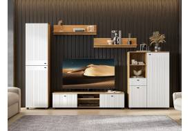 Гостиная Милан Дуб Золотой/Белый матовый