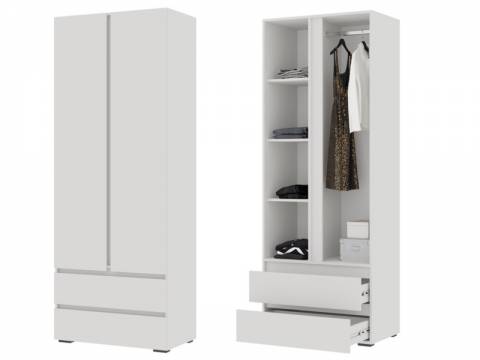 Шкаф 2х створчатый ШК 01 Хелен Белый шагрень