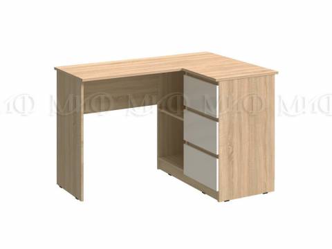 Стол угловой Челси Белый глянец, дуб сонома