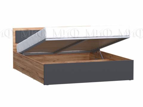 Кровать с подъемным механизмом 1400 Мартина Графит, Дуб крафт