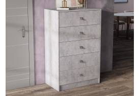 Комод Лофт 5 ящиков цемент светлый