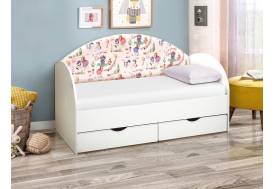 Кровать с продольной мягкой спинкой Софа №11 800х1900 принцесски