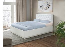 Кровать Венеция 12.2 1400 с ортопедическим основанием кожзам белый