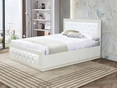 Кровать Венеция 13.1 1200 с подъемным механизмом кожзам белый