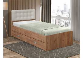 Кровать одинарная №6 с ящиками 900х1900 с мягкой спинкой