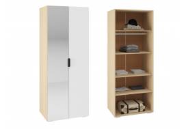 Шкаф Норд ШК-800 1 дверь с зеркалом дуб сонома/белый