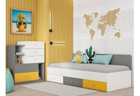 Детская Клео графит, миндаль, солнечный