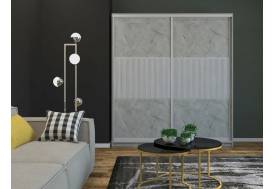 Шкаф-купе Ксения 1200 широкая рельефная вставка МДФ Каспий светлый