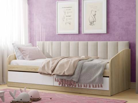 Кровать Фанк НМ 041.50 900х2000 с мягкой спинкой Бали