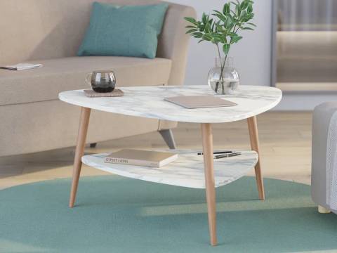 Стол журнальный Дельта Белый мрамор