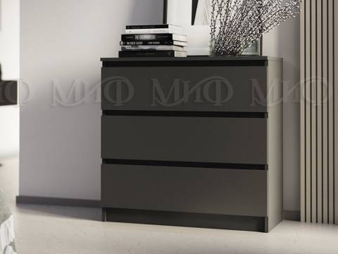 Комод 800 3 ящика Челси Графит Графит