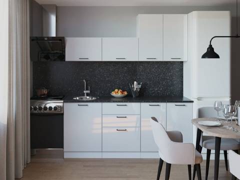 Кухонный гарнитур арт 12 Белый глянец 2000 мм