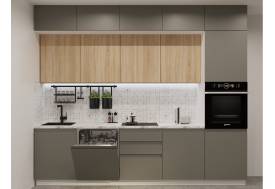 Кухонный гарнитур арт 50 Лайн Обсидиан Дуб сонома 3000 мм