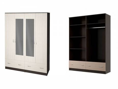 Шкаф Ронда ШК-4 венге/дуб беленый