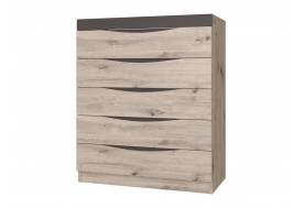 Комод 5 ящиков Тиана Дуб Бонифаций/Вольфрам