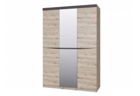 Шкаф ШР-3 с зеркалом Тиана Дуб Бонифаций/Вольфрам