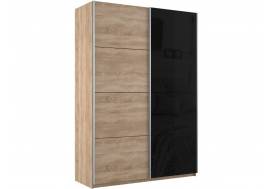 Шкаф-купе Прайм 2-х дверный 1600 ДСП/Стекло Черное Сонома