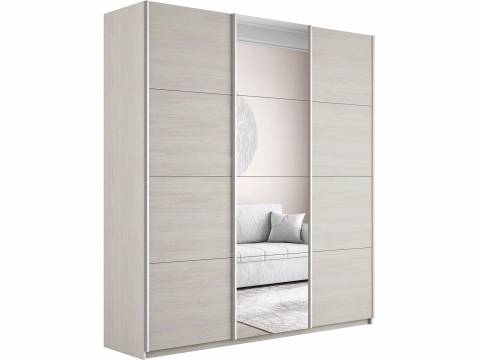 Шкаф-купе Прайм 3-х дверный 1800 ДСП/зеркало/ДСП Ясень Анкор Светлый