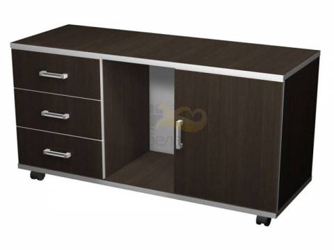 Тумба подкатная с 3 ящиками и дверью ПТ2