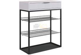 Обувница Вельвет белое дерево/белый матовый