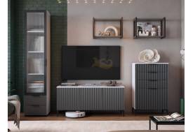 Гостиная Зефир белое дерево/серый