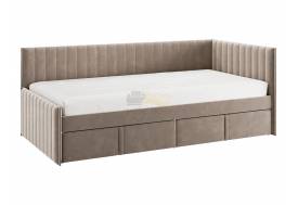 Кровать-тахта с ящиками Твикс цвет велюра латте