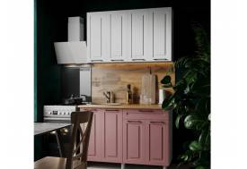 Кухня Аликанте 1200 МДФ Белый снег/пудра без столешницы