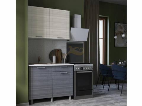 Кухня Лига 1000 МДФ Сандал Белый/Сандал Серый без столешницы