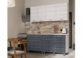 Кухня Лига 1800 МДФ Сандал Белый/Сандал Серый без столешницы