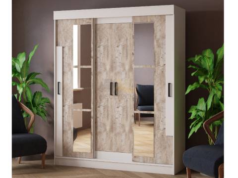 Шкаф-купе Твист 1700 белый/дуб юкон
